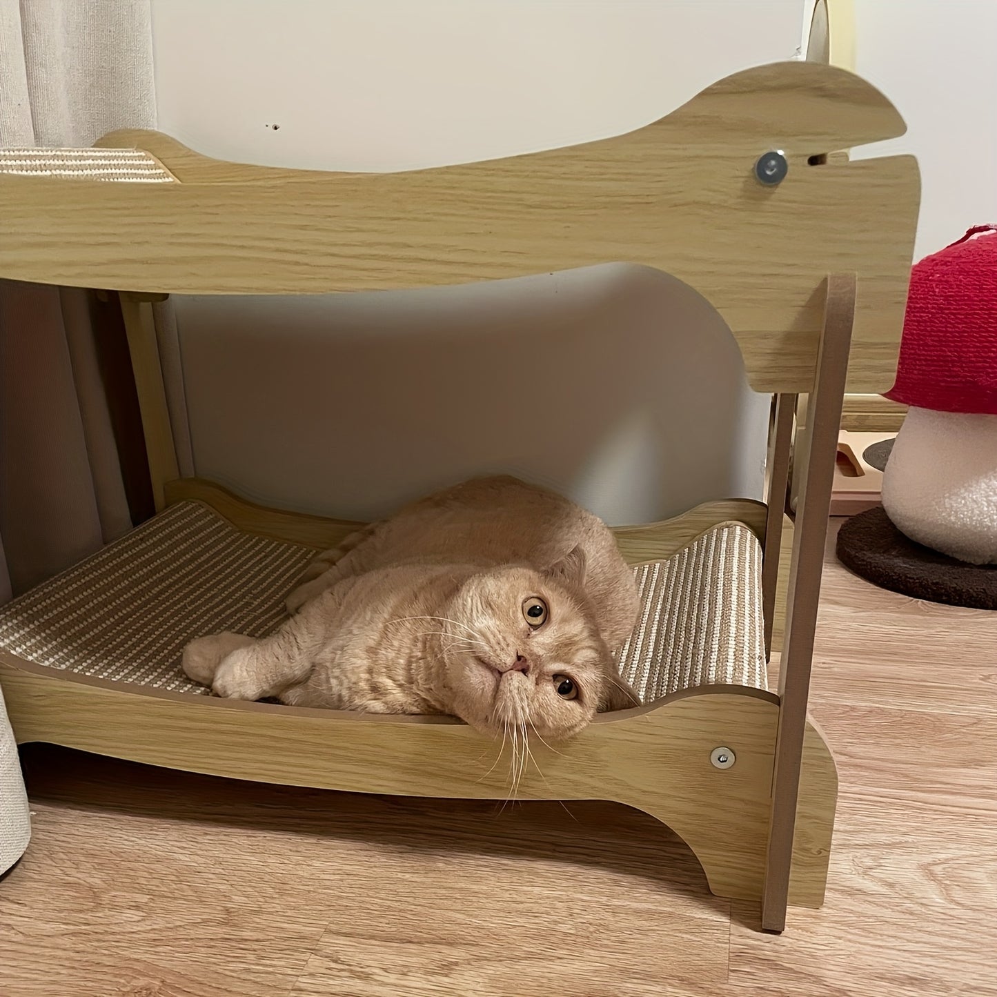 Sturdy Cat Bed Sturdy Double Layer Cat Bed & Scratching Post | U-Shaped Sisal Design, Durable Construction, All-Season Use for Play & Rest, Modern Pet Furniture for Indoor Cats