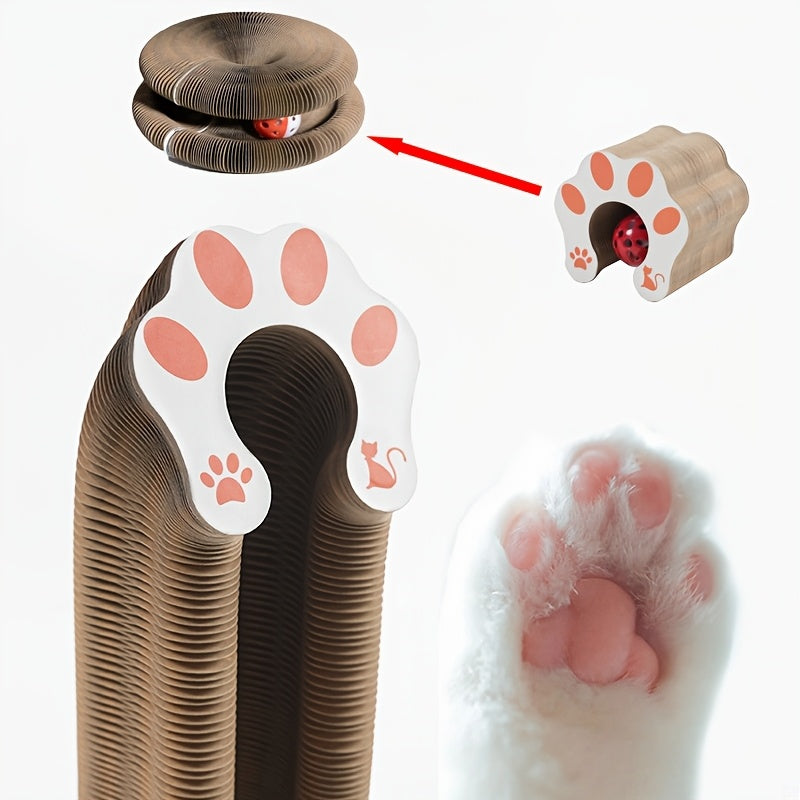 Durable Cat Scratch Board Toy Whisker Wonders Cat Scratch Board Toy, Interactive Twisted Cardboard Scratcher, Durable Feline Play and Scratch Pad for Indoor Cats, Encourages Natural Behavior