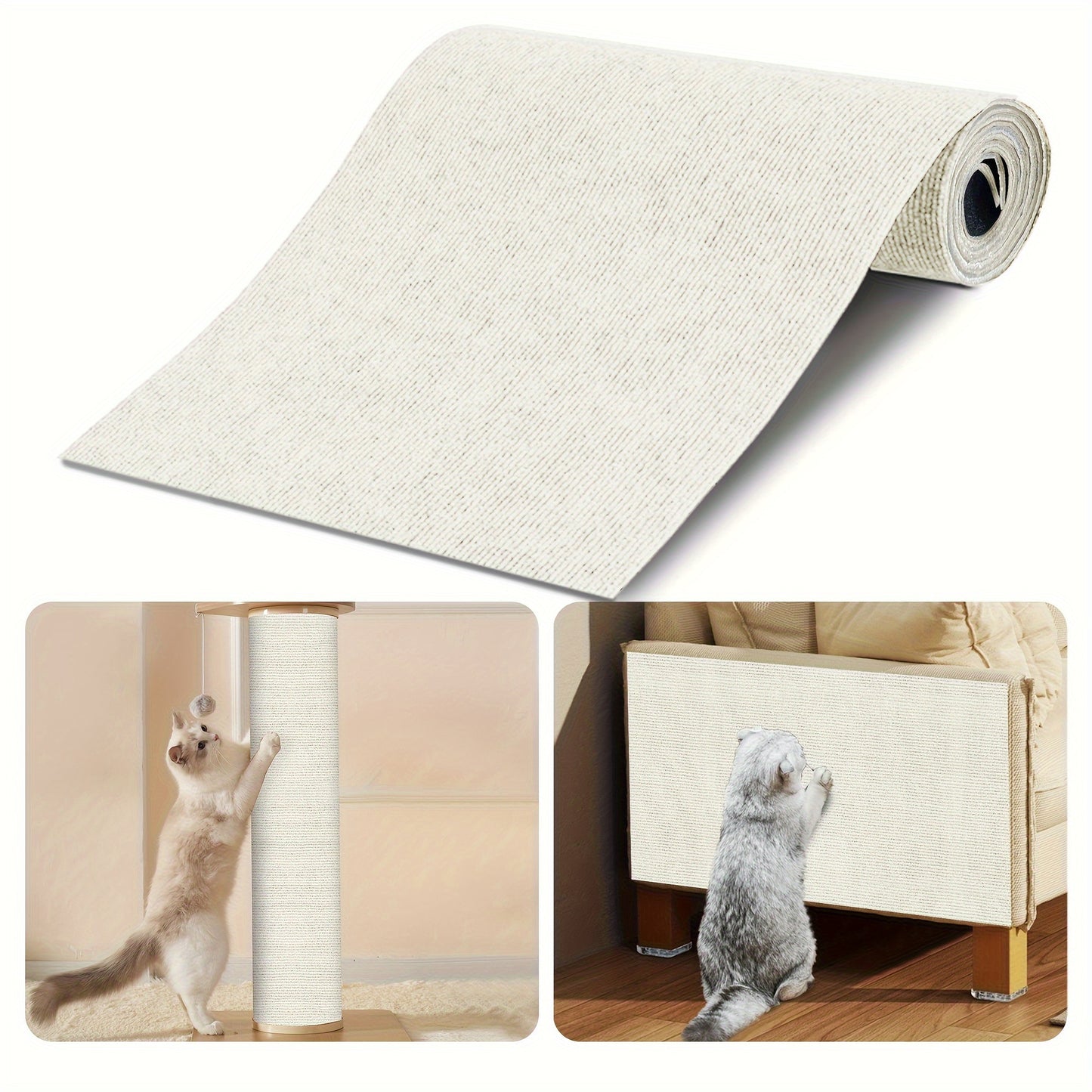 Durable Cat Scratching Pad - Self-Adhesive, Scratch-Resistant Felt Mat for Walls and Furniture, Ideal for Cats, Polyester Material - Multi-Size Pack