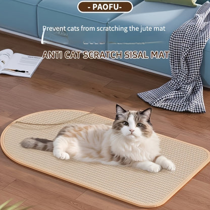 Durable Sisal Cat Scratching Board - with Toy Cat Scrub Ball, Sofa Scratch Protector, Furniture and Floor Wall Anti-Scratch Pad, Adhesive Backing - Anywhere Stick