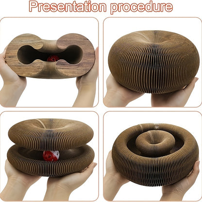 Durable Cat Scratch Board Toy Whisker Wonders Cat Scratch Board Toy, Interactive Twisted Cardboard Scratcher, Durable Feline Play and Scratch Pad for Indoor Cats, Encourages Natural Behavior