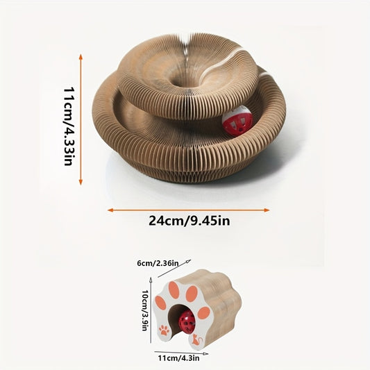 Durable Cat Scratch Board Toy Whisker Wonders Cat Scratch Board Toy, Interactive Twisted Cardboard Scratcher, Durable Feline Play and Scratch Pad for Indoor Cats, Encourages Natural Behavior