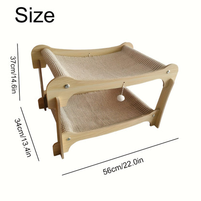 Sturdy Cat Bed Sturdy Double Layer Cat Bed & Scratching Post | U-Shaped Sisal Design, Durable Construction, All-Season Use for Play & Rest, Modern Pet Furniture for Indoor Cats