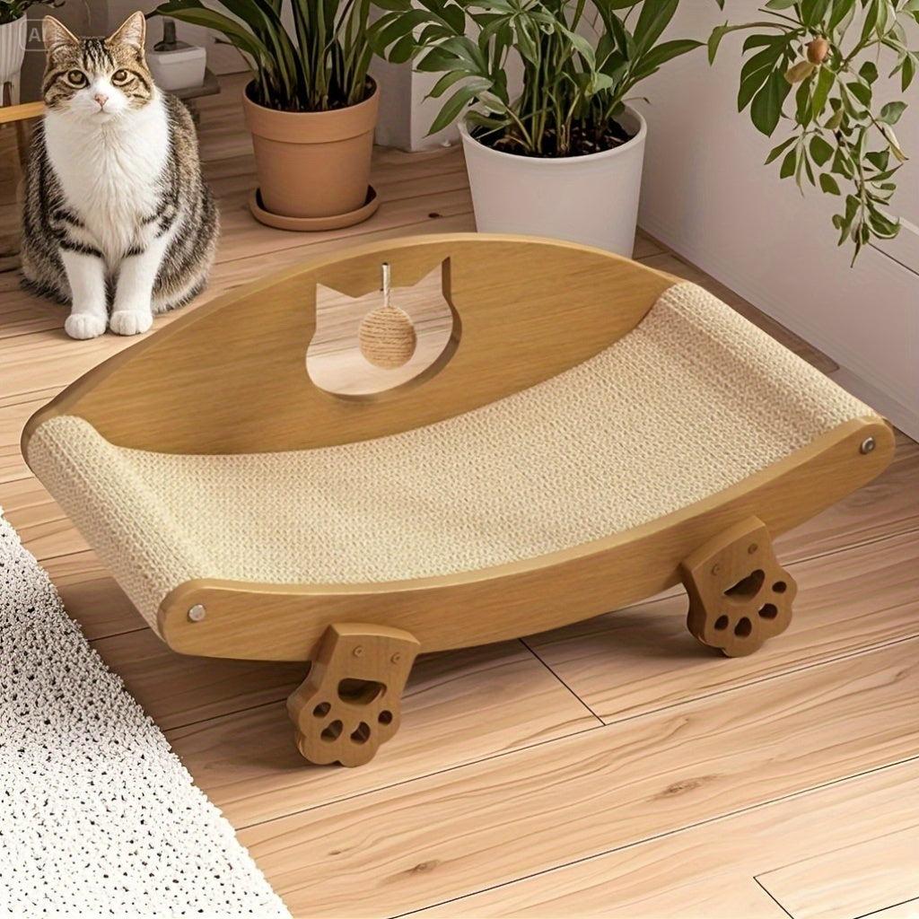 Sisal Rope Cat Scratching Post with Stand, L-Shaped Scratching Pad & Paw Holder - Durable, Non-Shedding, Large Size for Indoor Cats, Cat Scratching Post|Lshaped Scratching Pad|Durable Paw Holder, Cat Scratching Post