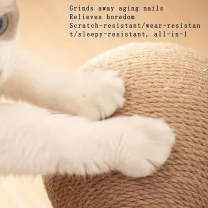 2-in-1 Large Corrugated Cardboard Cat Scratching Board with Jute Balls, Scratch Toy for Cats to Protect Furniture, Self-Amusement and Energy-Burning Pet Toy