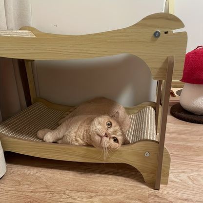 Sturdy Cat Bed Sturdy Double Layer Cat Bed & Scratching Post | U-Shaped Sisal Design, Durable Construction, All-Season Use for Play & Rest, Modern Pet Furniture for Indoor Cats
