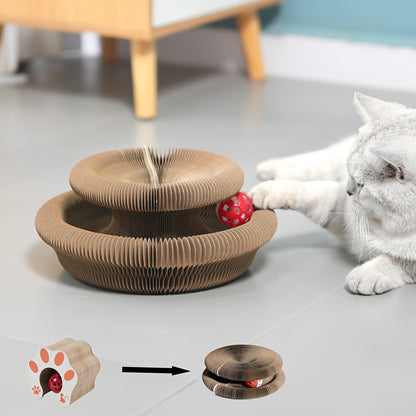 Durable Cat Scratch Board Toy Whisker Wonders Cat Scratch Board Toy, Interactive Twisted Cardboard Scratcher, Durable Feline Play and Scratch Pad for Indoor Cats, Encourages Natural Behavior