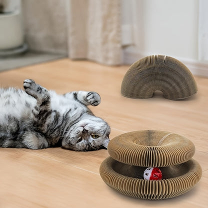 Durable Cat Scratch Board Toy Whisker Wonders Cat Scratch Board Toy, Interactive Twisted Cardboard Scratcher, Durable Feline Play and Scratch Pad for Indoor Cats, Encourages Natural Behavior