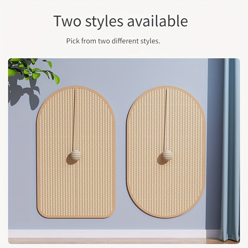 Durable Sisal Cat Scratching Board - with Toy Cat Scrub Ball, Sofa Scratch Protector, Furniture and Floor Wall Anti-Scratch Pad, Adhesive Backing - Anywhere Stick