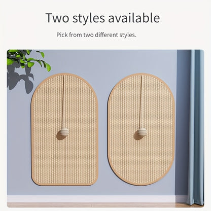 Durable Sisal Cat Scratching Board - with Toy Cat Scrub Ball, Sofa Scratch Protector, Furniture and Floor Wall Anti-Scratch Pad, Adhesive Backing - Anywhere Stick